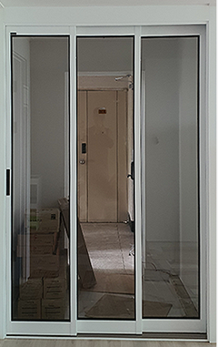 3연동 도어 중문(50바/램핑/투명강화/오픈형)