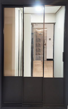 3연동 도어 중문(초슬림 19바/도장/투명강화/고시형)