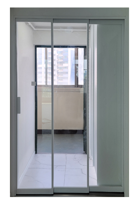 연동 도어 중문(초슬림 19바/도장/투명강화/오픈형)