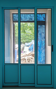 3연동 도어 중문(50바/램핑/망입강화/고시형)