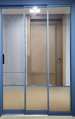3연동 도어 중문(초슬림 19바/도장/유리고시/고시형)