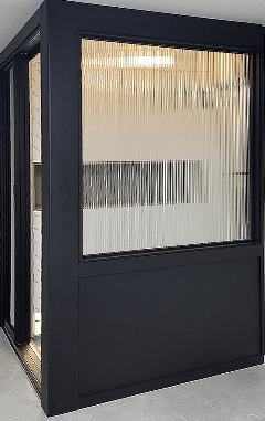 ㄱ자 파티션 중문(초슬림 19바/도장/브론즈강화/오픈형)