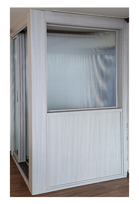 ㄱ자 파티션 중문(초슬림 19바/도장/모루세로강화/오픈형)